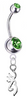 Browning Silver Swarovski Belly Button Navel Ring - Customize Gem Colors