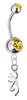 Browning Silver Swarovski Belly Button Navel Ring - Customize Gem Colors