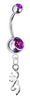 Browning Silver Swarovski Belly Button Navel Ring - Customize Gem Colors