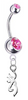 Browning Silver Swarovski Belly Button Navel Ring - Customize Gem Colors