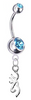 Browning Silver Swarovski Belly Button Navel Ring - Customize Gem Colors