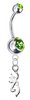 Browning Silver Swarovski Belly Button Navel Ring - Customize Gem Colors