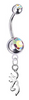 Browning Silver Swarovski Belly Button Navel Ring - Customize Gem Colors