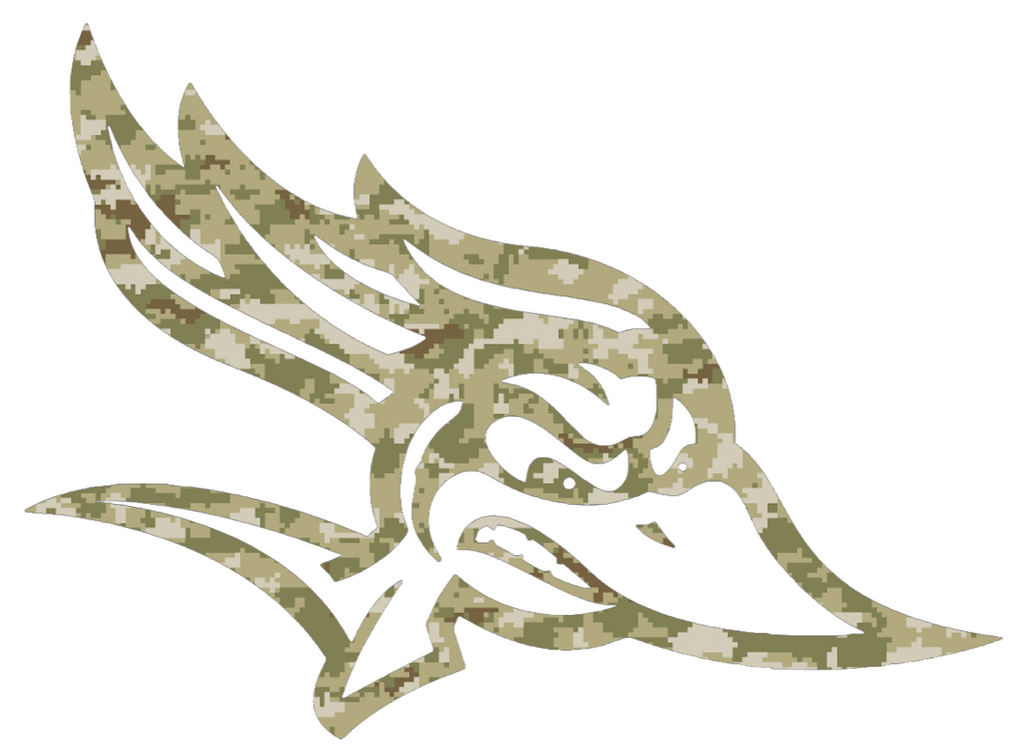 CSU Bakersfield Roadrunners Team Logo Salute to Service Camouflage Camo Vinyl Decal PICK SIZE