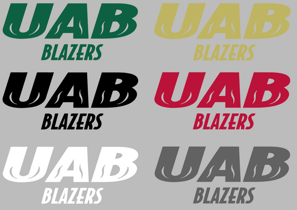 UAB Blazers Team Name Logo Premium Vinyl Decal PICK COLOR & SIZE ...