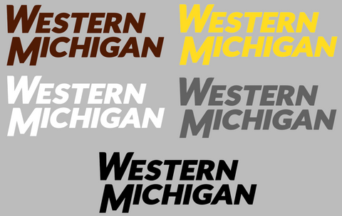Western Michigan Broncos Team Name Logo Premium DieCut Vinyl Decal PICK COLOR & SIZE