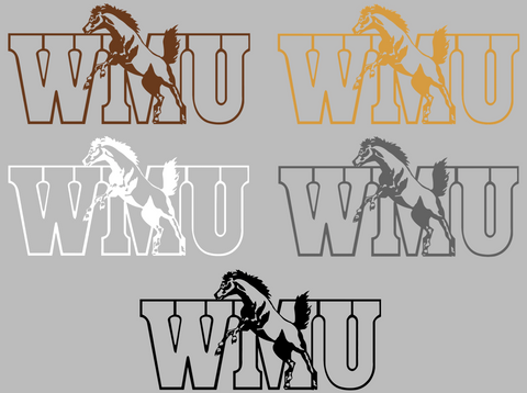 Western Michigan Broncos Retro Throwback WMU Logo Premium DieCut Vinyl Decal PICK COLOR & SIZE