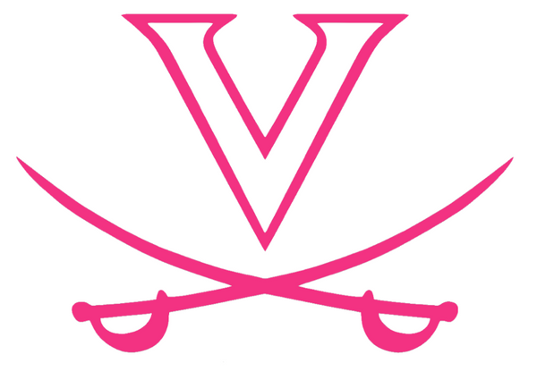 Virginia Cavaliers HOT PINK Team Logo Premium DieCut Vinyl Decal PICK SIZE