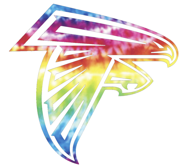 Atlanta Falcons Crucial Catch Cancer Team Logo Tie Dye Vinyl Decal PICK SIZE