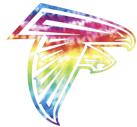 Atlanta Falcons Crucial Catch Cancer Team Logo Tie Dye Vinyl Decal PICK SIZE