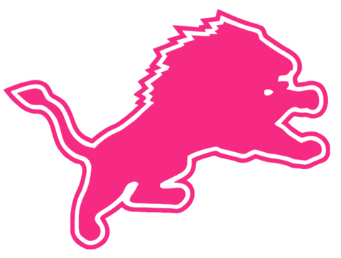 Detroit Lions Hot Pink Retro Throwback Logo Premium DieCut Vinyl Decal PICK SIZE