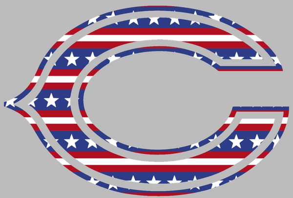 Chicago Bears Stars & Stripes Team Logo USA American Flag Vinyl Decal PICK SIZE