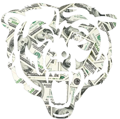 Chicago Bears Money Print Screaming Bear Logo Premium DieCut Vinyl Decal PICK SIZE