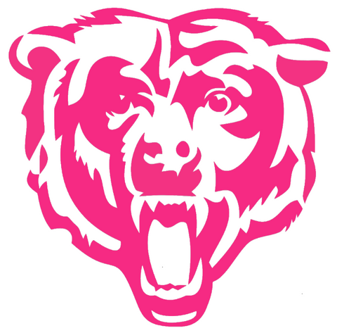 Chicago Bears Hot Pink Screaming Bear Logo Premium DieCut Vinyl Decal PICK SIZE