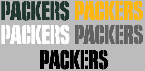 Green Bay Packers Team Name Logo Premium DieCut Vinyl Decal PICK COLOR & SIZE