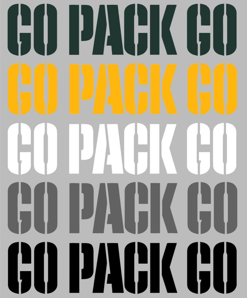 Green Bay Packers Go Pack Go Logo Premium DieCut Vinyl Decal PICK COLOR & SIZE