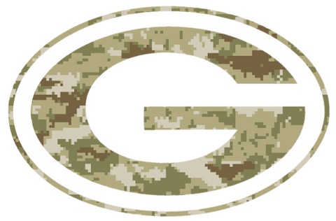 Green Bay Packers Salute to Service Team Logo Camouflage Camo Vinyl Decal PICK SIZE