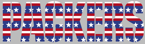 Green Bay Packers Stars & Stripes Team Name Logo USA American Flag Vinyl Decal PICK SIZE