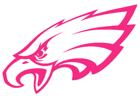 Philadelphia Eagles Hot Pink Team Logo Premium DieCut Vinyl Decal PICK SIZE