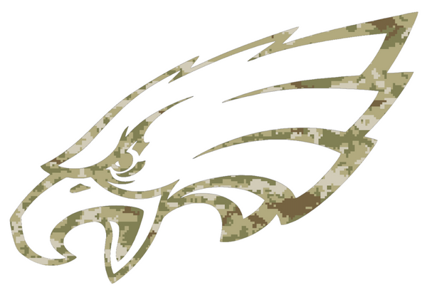 Philadelphia Eagles Salute to Service Team Logo Camouflage Camo Vinyl Decal PICK SIZE
