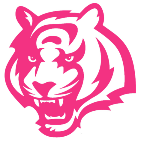 Cincinnati Bengals Hot Pink Alternate Tiger Head Logo Premium DieCut Vinyl Decal PICK SIZE