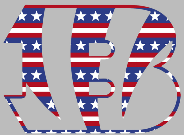 Cincinnati Bengals Stars & Stripes Team Logo USA American Flag Vinyl Decal PICK SIZE