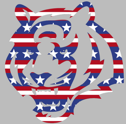 Cincinnati Bengals Stars & Stripes Tiger Head Logo USA American Flag Vinyl Decal PICK SIZE