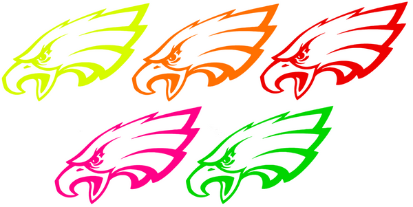 Philadelphia Eagles Team Logo Fluorescent Neon Premium DieCut Vinyl Decal PICK COLOR & SIZE