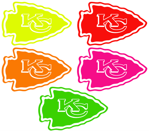 Kansas City Chiefs Fluorescent Neon Premium DieCut Vinyl Decal PICK COLOR & SIZE