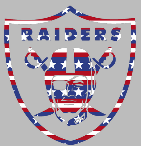 Las Vegas Raiders Stars & Stripes Team Logo USA American Flag Vinyl Decal PICK SIZE