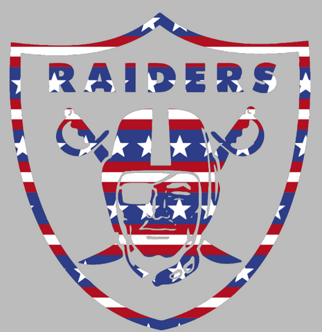 Oakland Raiders Stars & Stripes Team Logo USA American Flag Vinyl Decal PICK SIZE
