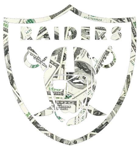 Oakland Raiders Money Print Team Logo Premium DieCut Vinyl Decal PICK SIZE