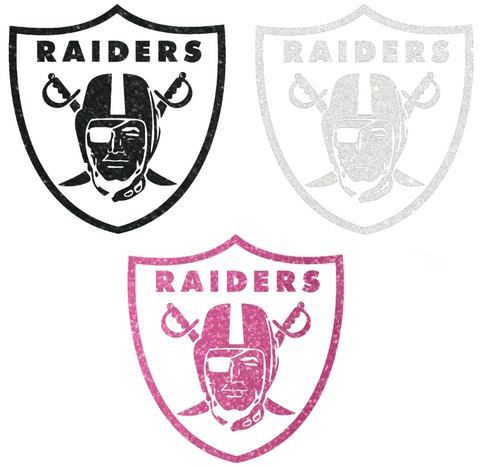 Las Vegas Raiders Metallic Sparkle Team Logo Premium DieCut Vinyl Decal PICK COLOR & SIZE