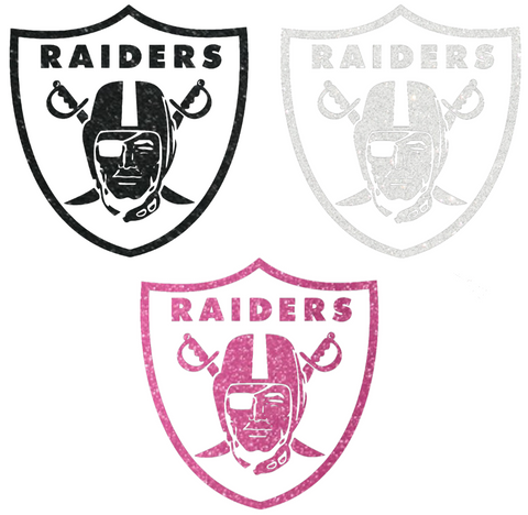 Oakland Raiders Metallic Sparkle Team Logo Premium DieCut Vinyl Decal PICK COLOR & SIZE