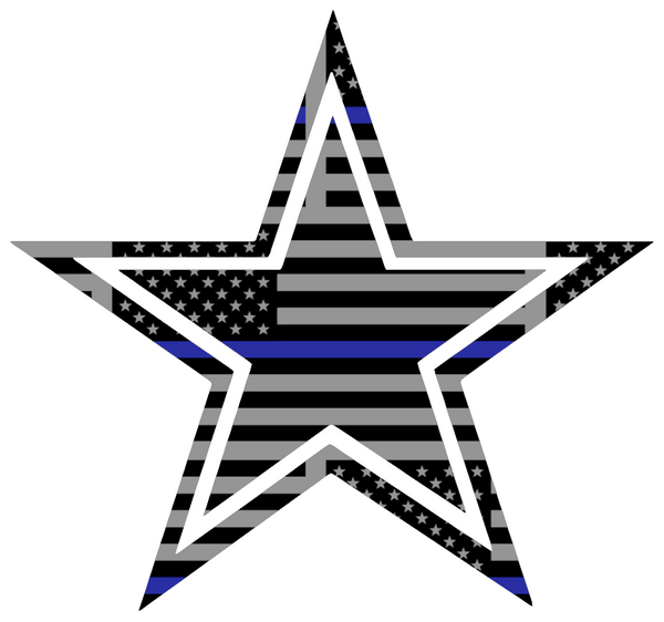 Dallas Cowboys Thin Blue Line Team Logo American Flag Premium DieCut Vinyl Decal PICK SIZE