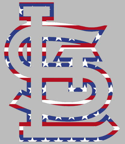 St Louis Cardinals Stars & Stripes Team Logo USA American Flag Vinyl Decal PICK SIZE