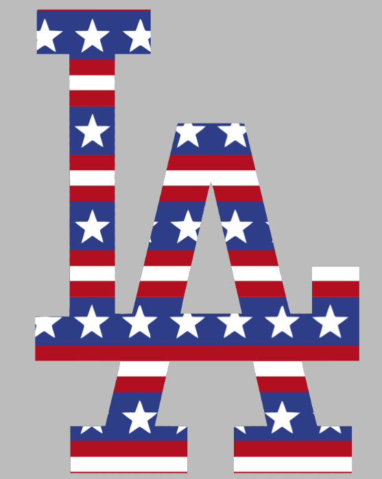 Los Angeles Dodgers Stars & Stripes Team Logo USA American Flag Vinyl Decal PICK SIZE