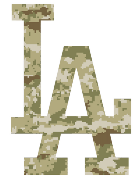 Los Angeles Dodgers Salute to Service Team Logo Camouflage Camo Vinyl Decal PICK SIZE