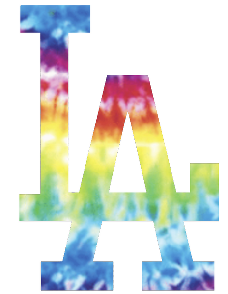 Los Angeles Dodgers Crucial Catch Cancer Team Logo Tie Dye Vinyl Decal PICK SIZE