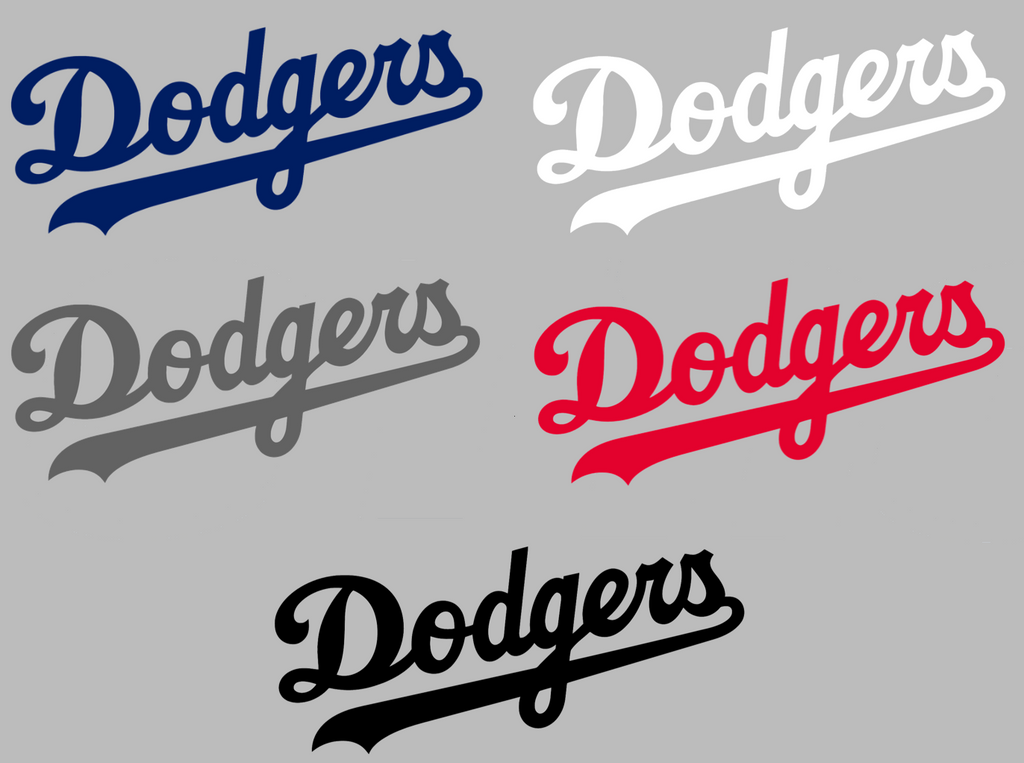 Los Angeles Dodgers Team Name Logo Premium DieCut Vinyl Decal PICK COLOR & SIZE