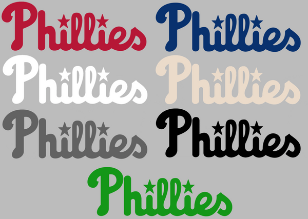 Philadelphia Phillies Team Name Logo Premium DieCut Vinyl Decal PICK COLOR & SIZE