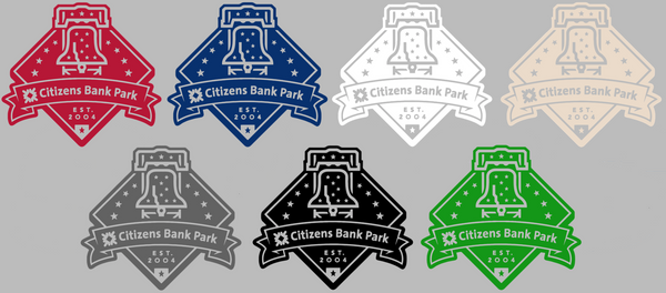 Philadelphia Phillies Citizens Bank Park Logo Premium DieCut Vinyl Decal PICK COLOR & SIZE