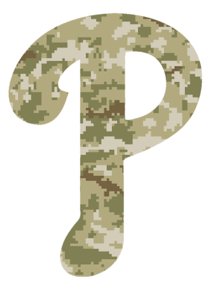 Philadelphia Phillies Salute to Service Team Logo Camouflage Camo Vinyl Decal PICK SIZE