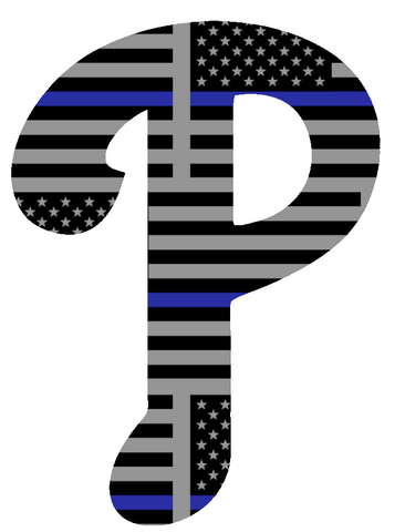 Philadelphia Phillies Thin Blue Line Team Logo American Flag Premium DieCut Vinyl Decal PICK SIZE