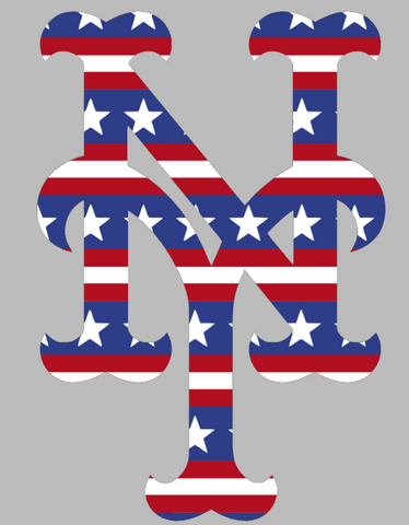 New York Mets Stars & Stripes Team Logo USA American Flag Vinyl Decal PICK SIZE