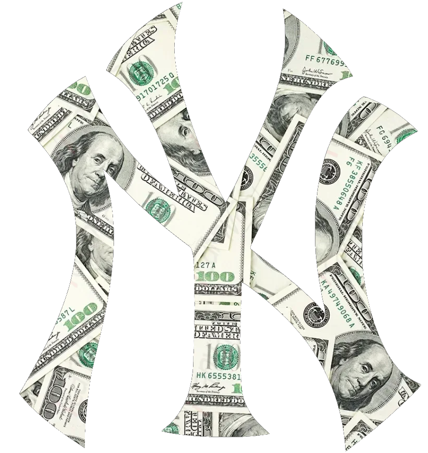 New York Yankees Money Print Team Logo Premium DieCut Vinyl Decal PICK SIZE