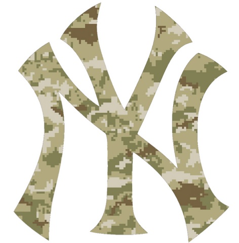 New York Yankees Salute to Service Team Logo Camouflage Camo Vinyl Decal PICK SIZE