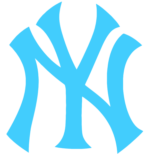 New York Yankees Light Blue Fathers Day Prostate Cancer Awareness Team Logo Vinyl Decal PICK SIZE