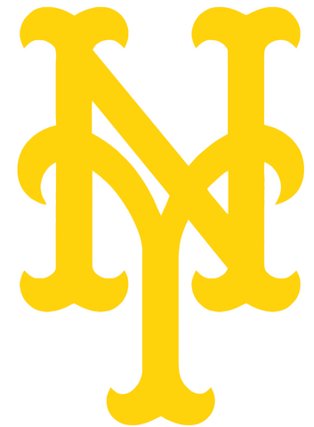 New York Mets Yellow Childhood Cancer Awareness Team Logo Vinyl Decal PICK SIZE