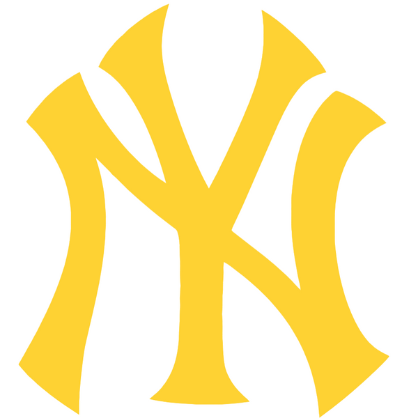 New York Yankees Yellow Childhood Cancer Awareness Team Logo Vinyl Decal PICK SIZE